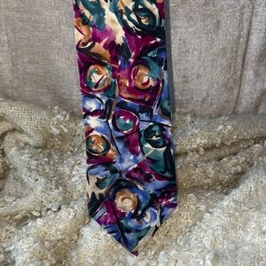 Miles Davis Vintage Abstract Multicolor 100% Silk Tie